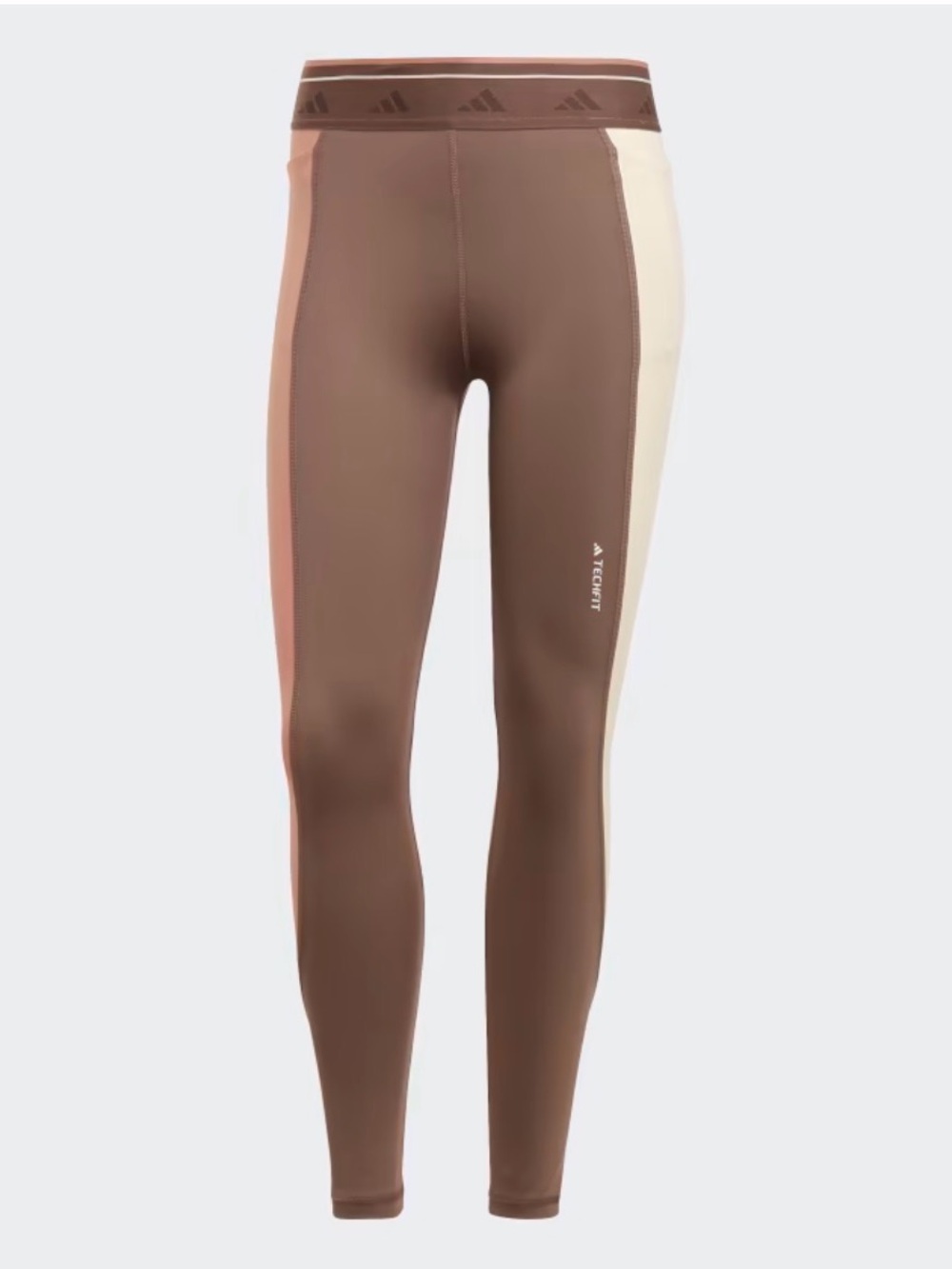 adidas Training Techfit colourblock leggings in brown